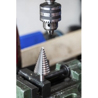 RS PRO HSS Step Drill Bit 8 to 41 mm Diameter Cone Shank Bright Finish 12 Steps 3 mm Max Thickness 232-529