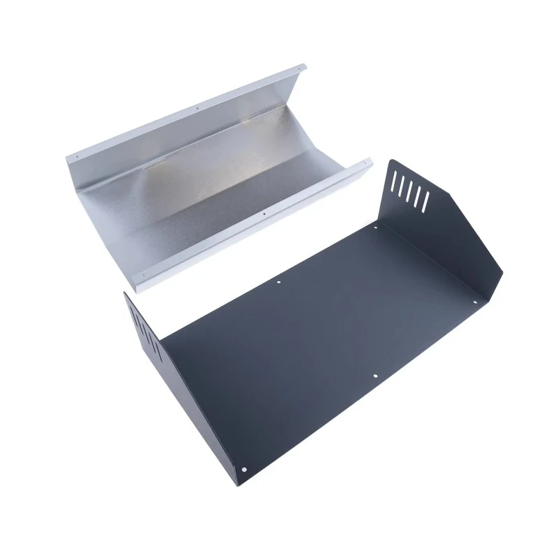 Hammond 519 Series Grey Aluminium Steel Desktop Enclosure Sloped Front 350 mm x 180 mm x 100 mm 519-0920