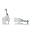 RS PRO White Polyethylene Round Cable Clip 5 mm Maximum Bundle Diameter with 7.6 mm Hardened Steel Nail 233-512