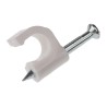 RS PRO White Polyethylene Round Cable Clip, 7 mm Max Bundle Diameter, Nail Fixing, 11 mm Length 233-522