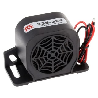 RS PRO Electronic Sounder Universal 12 to 80V DC 97 dB Continuous Tone Glass Filled Nylon Housing 235-354