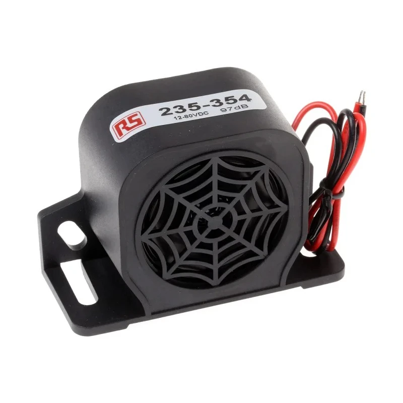 RS PRO Electronic Sounder Universal 12 to 80V DC 97 dB Continuous Tone Glass Filled Nylon Housing 235-354