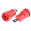 Staubli Red Female Banana Socket, 4 mm Connector, Tab Termination, 1kV, 24A, Nickel Plating 23.3160-22