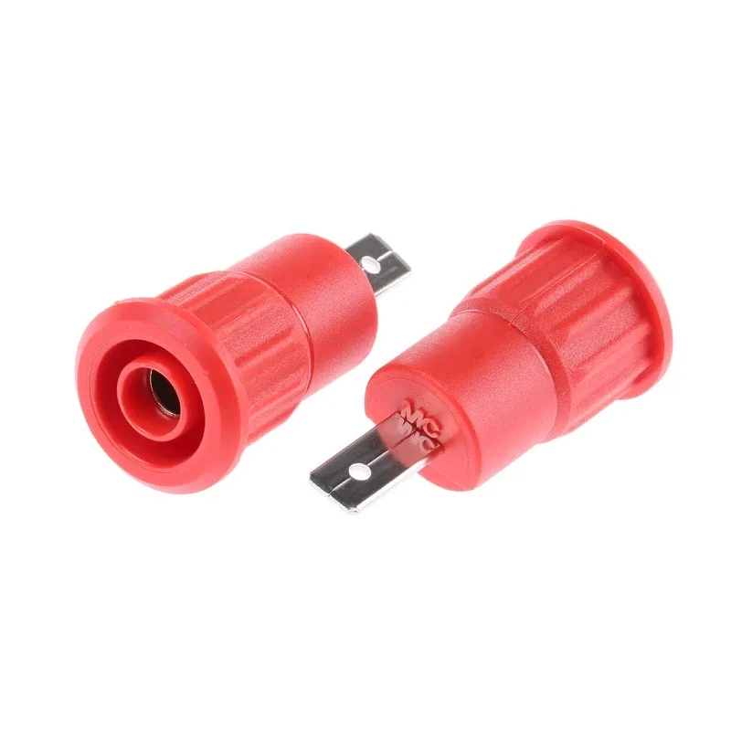 Staubli Red Female Banana Socket, 4 mm Connector, Tab Termination, 1kV, 24A, Nickel Plating 23.3160-22