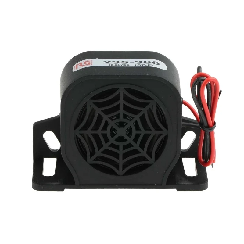 RS PRO Electronic Sounder Universal 12 to 80V DC 107 dB 1-Tone Glass Filled Nylon Housing 235-360
