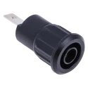 Staubli Black Female Banana Socket, 4 mm Connector, Tab Termination, 1 kV Voltage, 24 A Current, Nickel Plating 23.3160-21