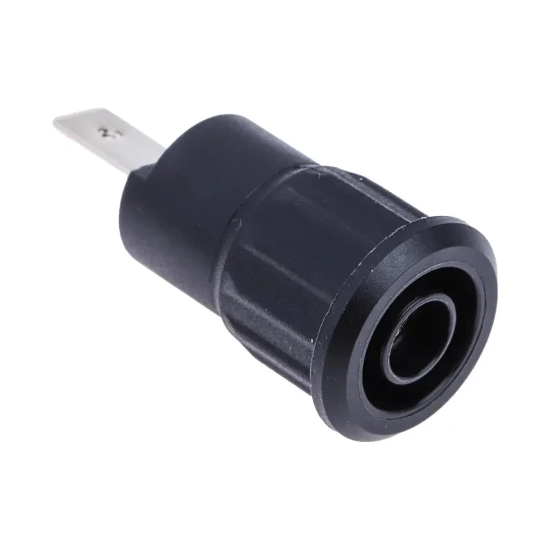 Staubli Black Female Banana Socket, 4 mm Connector, Tab Termination, 1 kV Voltage, 24 A Current, Nickel Plating 23.3160-21