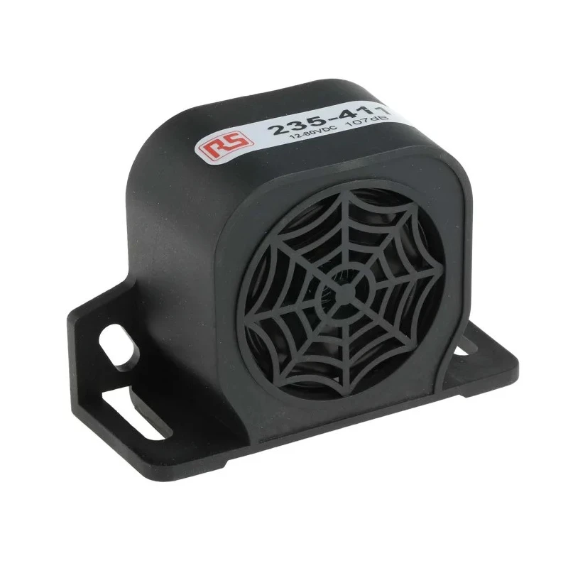 RS PRO Electronic Sounder Universal Mount Black Glass Filled Nylon Housing DC 12-80V 107 dB IP67 IP67