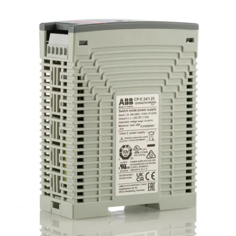 ABB CPE Switched Mode DIN Rail Power Supply 240V AC AC/DC Input 24V DC 1.25A Output 30W 1SVR427031R0000 CP-E 24/1.25
