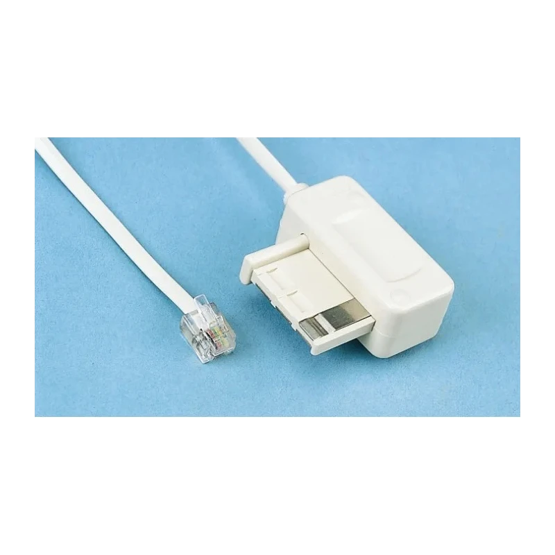 Decelect Telephone Extension Cable Female RJ11 to Male, White PVC Sheath, 3m RJ11