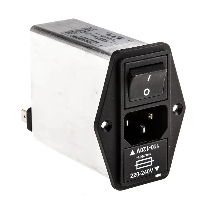 Schaffner Panel Mount IEC Filter 250V AC 2.5A Male 2 Pole with 1 Fuse Faston FN393-2.5-05-11