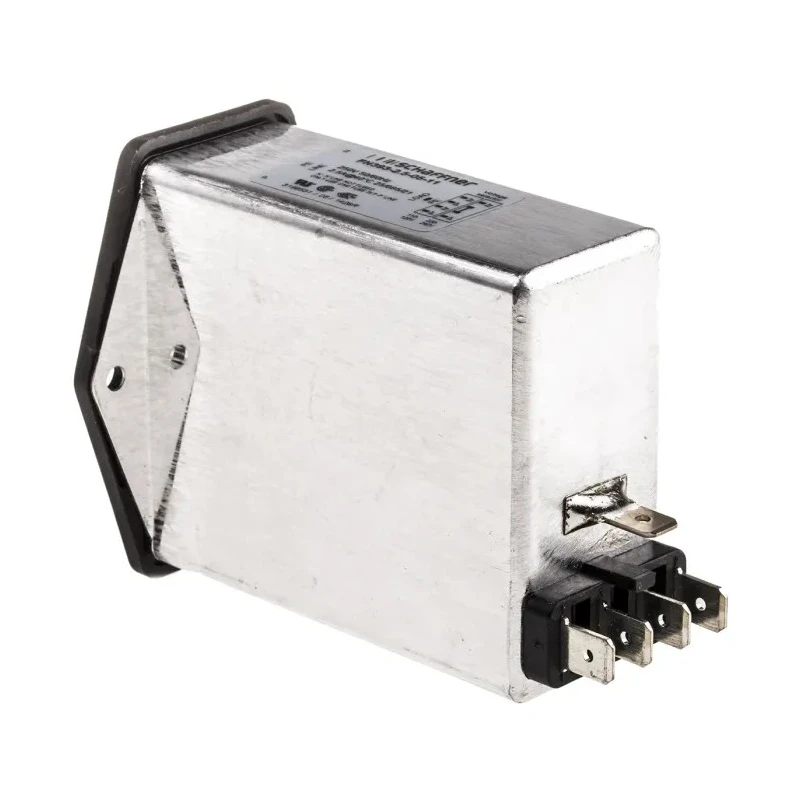 Schaffner Panel Mount IEC Filter 250V AC 2.5A Male 2 Pole with 1 Fuse Faston FN393-2.5-05-11