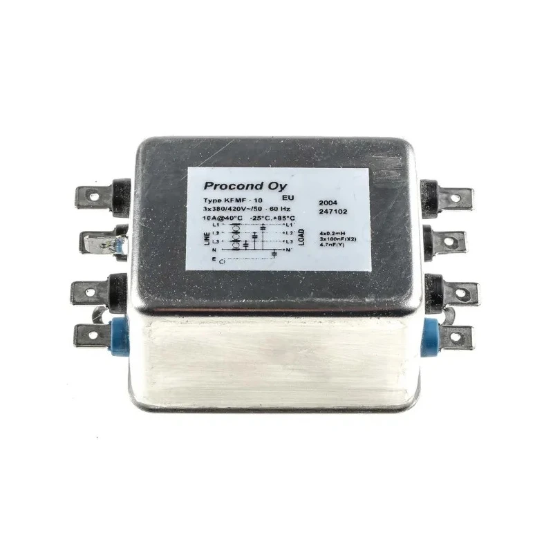 RS PRO Chassis Mount RFI Filter 10 A 420V AC 400Hz, Tab Termination, 3 Phase 240-270