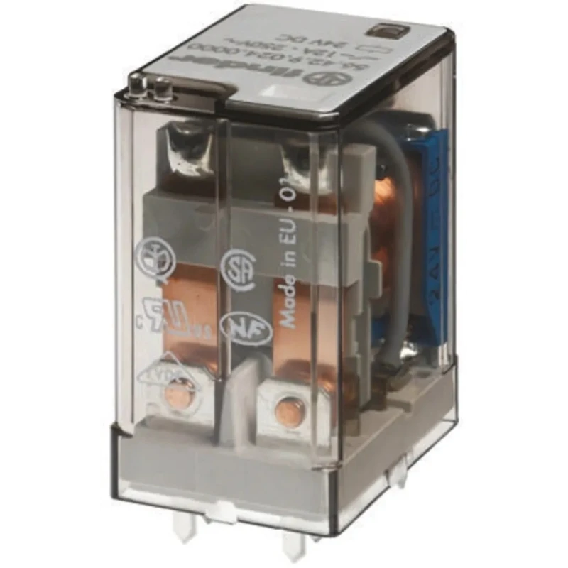 Finder PCB Power Relay 12V DC Coil 12A Switching Current DPDT 56.42.9.012.0000