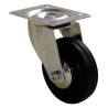 Guitel Hervieu Swivel Castor with 80 mm Rubber Wheel, 80 kg Load Capacity, Pressed Steel Frame, Bright Zinc Plated 1275082