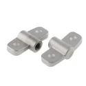 RS PRO Silver Stainless Steel Wing Clamping Knob Threaded Hole M10 15mm Thread Length 57 mm Diameter 237-716