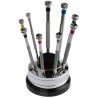 RS PRO Slotted Precision Screwdriver Set 9-Piece Tip Sizes 0.6 to 3 mm with Carousel Storage 243-291