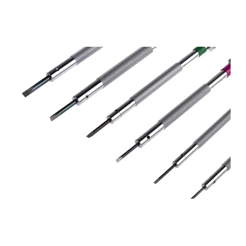 RS PRO Slotted Precision Screwdriver Set 9-Piece Tip Sizes 0.6 to 3 mm with Carousel Storage 243-291