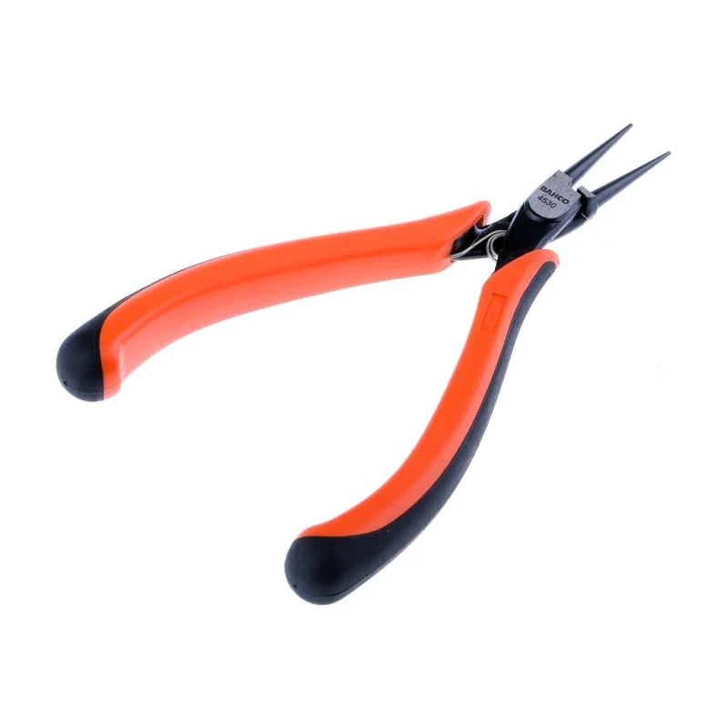 Bahco 4-Piece Round Nose Plier Set, 135mm Overall Length, 22mm Jaw, Dual Component Handle, High Alloy Steel, Phosphate 4530