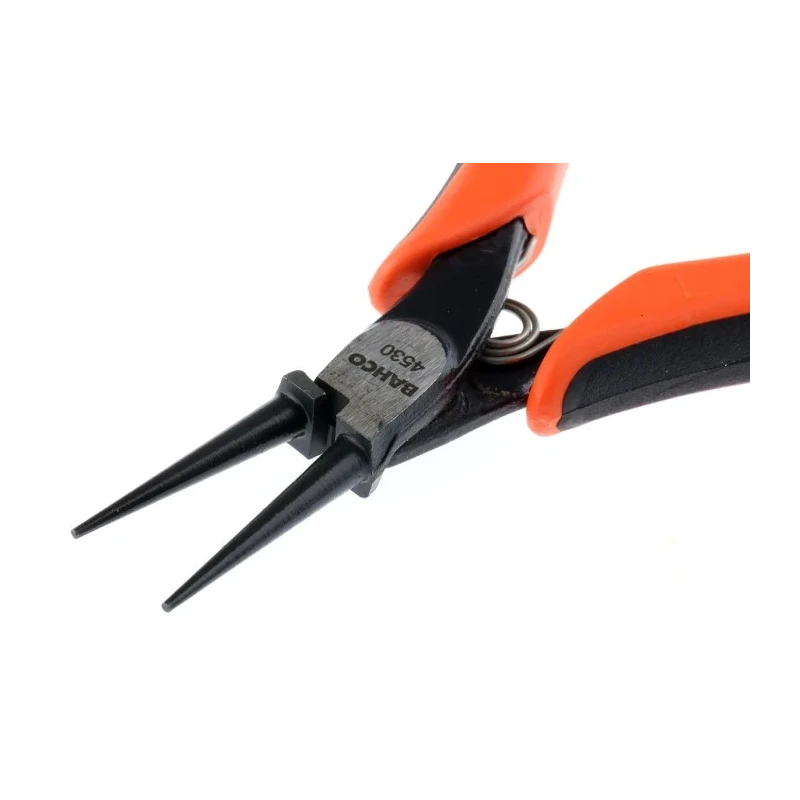Bahco 4-Piece Round Nose Plier Set, 135mm Overall Length, 22mm Jaw, Dual Component Handle, High Alloy Steel, Phosphate 4530