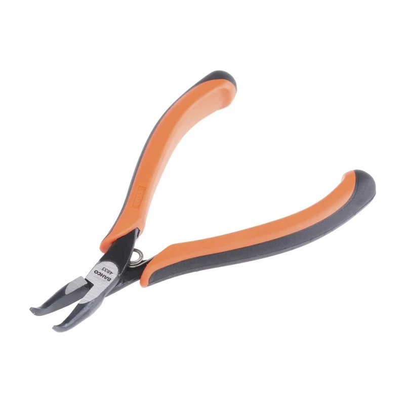 Bahco Long Nose Plier Bent Tip Snipe Nose, 130mm Overall Length, 23mm Jaw Width 4833