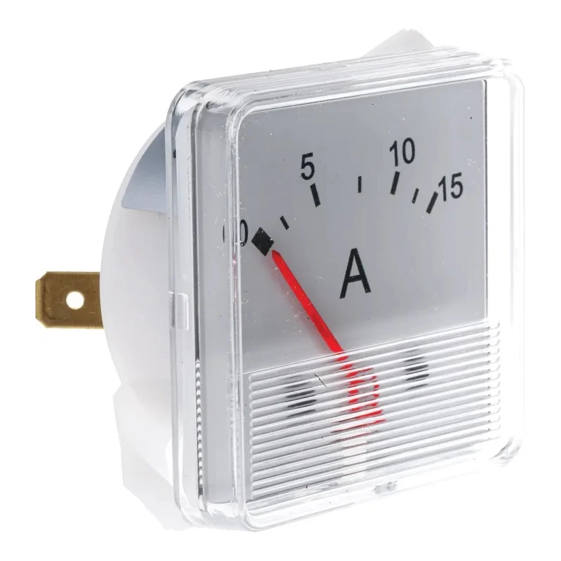 HOBUT Analogue Panel Ammeter 15 A DC, 48 mm x 48 mm, ±8 % Moving Iron F3PAM