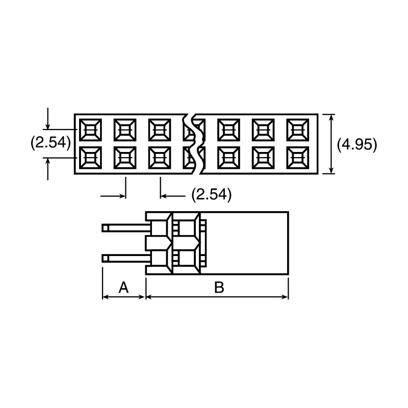 Samtec ESQ Series Straight Through Hole PCB Socket 64-Contact 2 Row 2.54 mm Pitch Solder ESQ13212GD