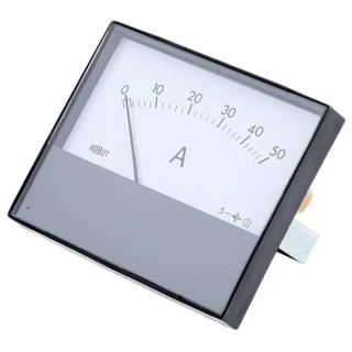 HOBUT Analogue Panel Ammeter 50 A DC, Moving Magnet, 63.5 mm x 62.5 mm Cutout, ±8 % Accuracy R68M-50A-001