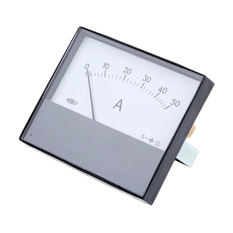 HOBUT Analogue Panel Ammeter 50 A DC, Moving Magnet, 63.5 mm x 62.5 mm Cutout, ±8 % Accuracy R68M-50A-001