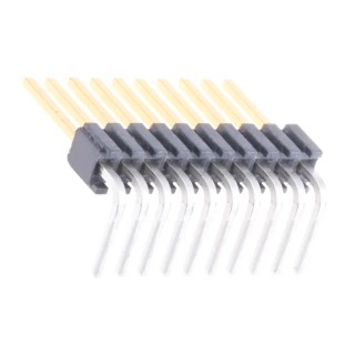Samtec TMS Series Right Angle Through Hole Pin Header 10 Contacts 1.27 mm Pitch Unshrouded TMS-110-01-S-S-RA
