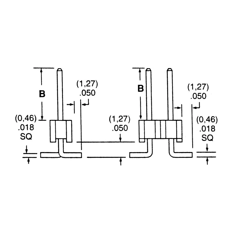 Samtec FTR Series Straight Surface Pin Header, 20 Contacts, 1.27 mm Pitch, 2 Row, Unshrouded FTR-110-01-S-D