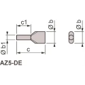 Schneider Electric Linergy AZ5 Insulated Crimp Bootlace Ferrule 8 mm Pin Length 2.2 mm Pin Diameter Red AZ5DE010
