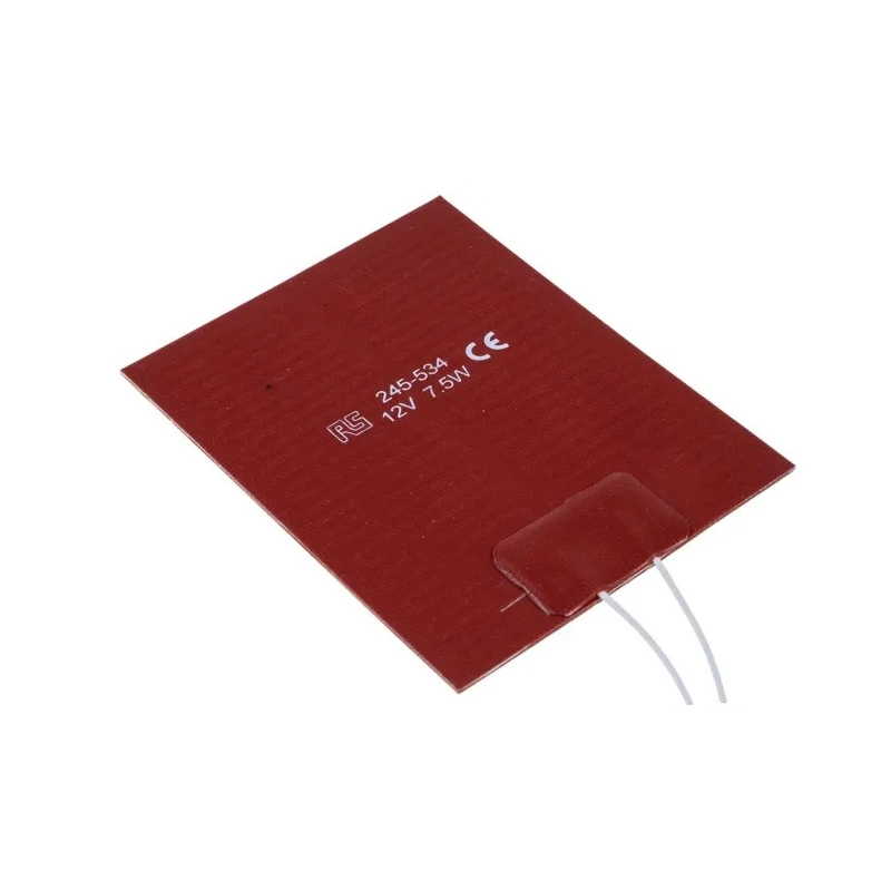 RS PRO Adhesive Silicone Heater Mat 12V DC 7.5W Rectangle 75mm x 100mm 245-534
