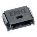 ERNI MiniBridge Series Right Angle Surface PCB Header 4 Contacts 1.27 mm Pitch 1 Row Shrouded 214012 / 214012-E