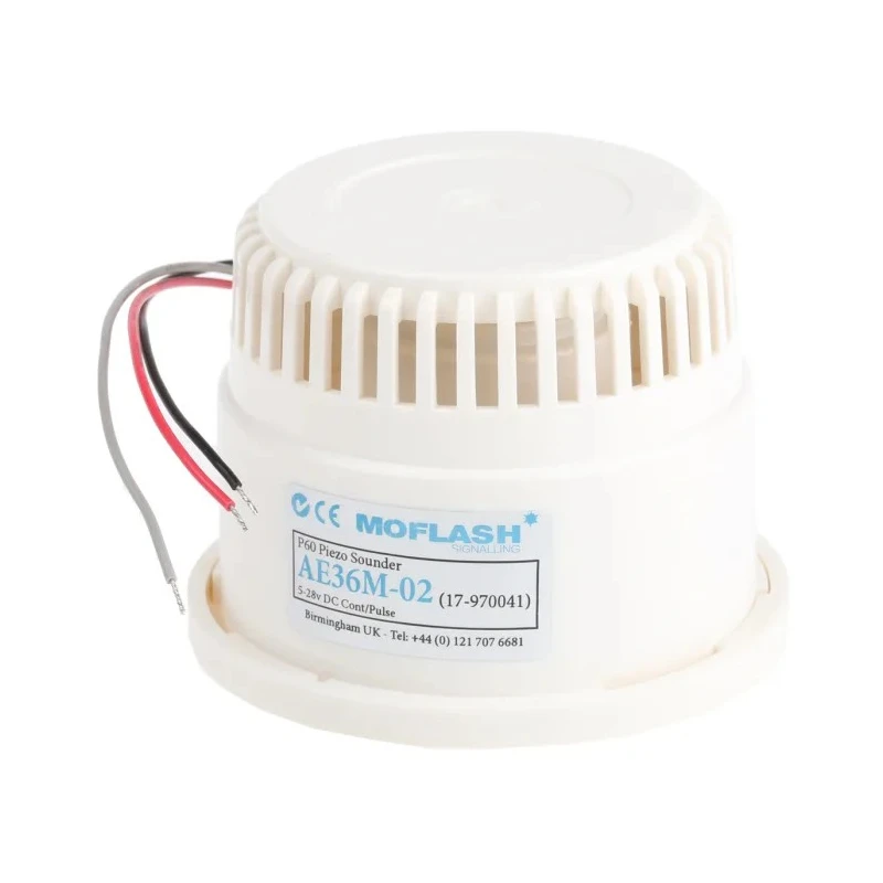 Moflash AE36M Series Electronic Sounder Panel, IP30, DC 12V 24V, 2-Tone, 100 dB @ 1m AE36M-02