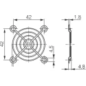 ebm-papst Steel Finger Guard for 50 mm Fans, 42 mm Hole Spacing, Grey 42 x 42 x 4.8 mm LZ31