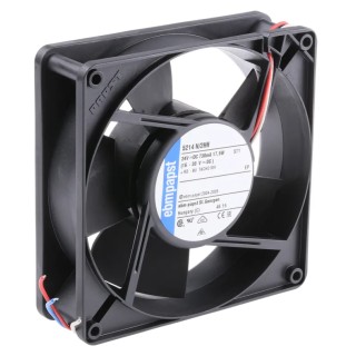 ebm-papst 5200 N Series Axial Fan, 24V DC, 17.5W, 730mA, 340m³/h, 4900rpm, IP68/IP54, 127mm Square Frame 5214N/2HH