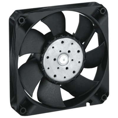 ebm-papst 4400 F Series Axial Fan, 24V DC, 225 m³/h, 12 W, IP54, IP68, 119 mm Frame Size, Square Frame, Ball Bearing 4414FNH