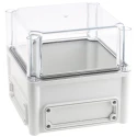 Fibox Flanged EK Series Grey Transparent Lid Polycarbonate Electrical Enclosure 180 mm x 190 mm x 190 mm IP66 IP67 IK08 