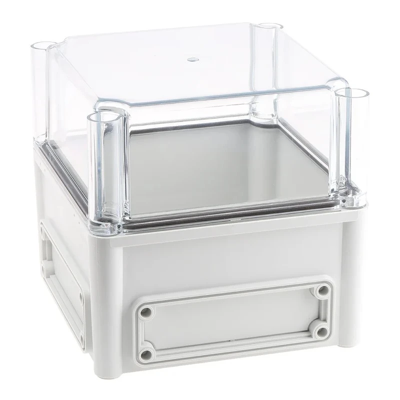 Fibox Flanged EK Series Grey Transparent Lid Polycarbonate Electrical Enclosure 180 mm x 190 mm x 190 mm IP66 IP67 IK08 
