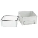 Fibox Flanged EK Series Grey Transparent Lid Polycarbonate Electrical Enclosure 180 mm x 190 mm x 190 mm IP66 IP67 IK08 