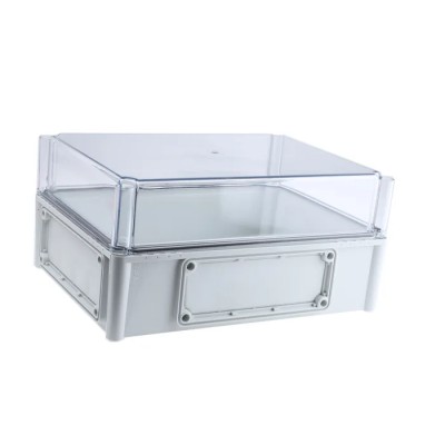 Fibox Flanged EK Series Grey Transparent Lid Polycarbonate Enclosure IP67 IP66 IK08 180 mm x 380 mm x 280 mm 