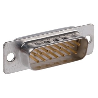 Amphenol Communications Solutions 15 Way Straight 2.74 mm Pitch Panel Mount D-Sub Connector Male DA15P064TXLF