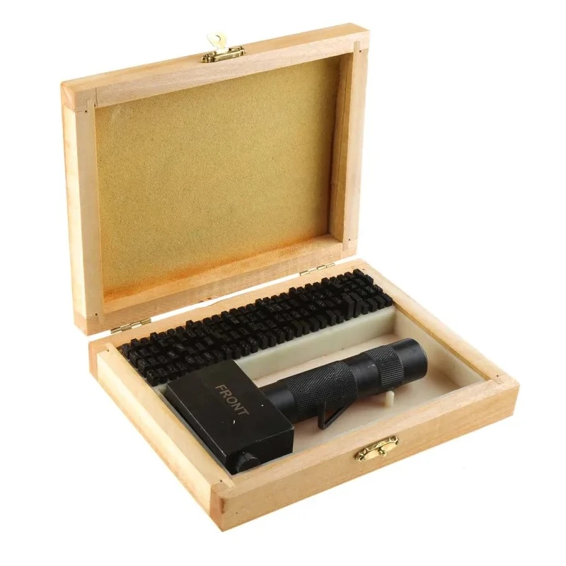 Ideal 3.2 mm 113 Piece Engraving Punch Set with Hand Holder, Handling Tweezers, 100 Alpha-Numeric Characters, 12 251-716