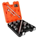 Bahco 17-Piece 3/4 in Standard Socket Set, Alloy Steel, Chrome Finish, 22-50 mm SLX 17
