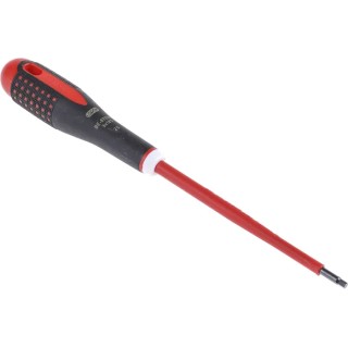 Bahco Hexagon Screwdriver with 3 mm Tip, 125 mm Alloy Steel Blade, Ergonomic Bi-Material Handle, VDE 1000V Insulated BE-8703S