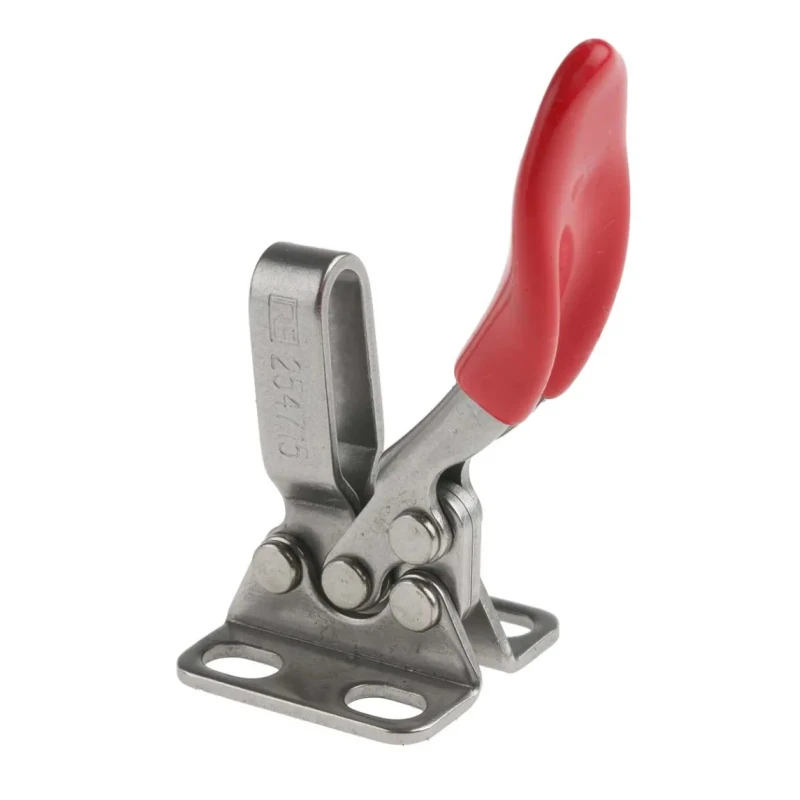 RS PRO 90° Horizontal Handle Toggle Clamp Stainless Steel Chrome Finish 27kg Holding Force 254-715