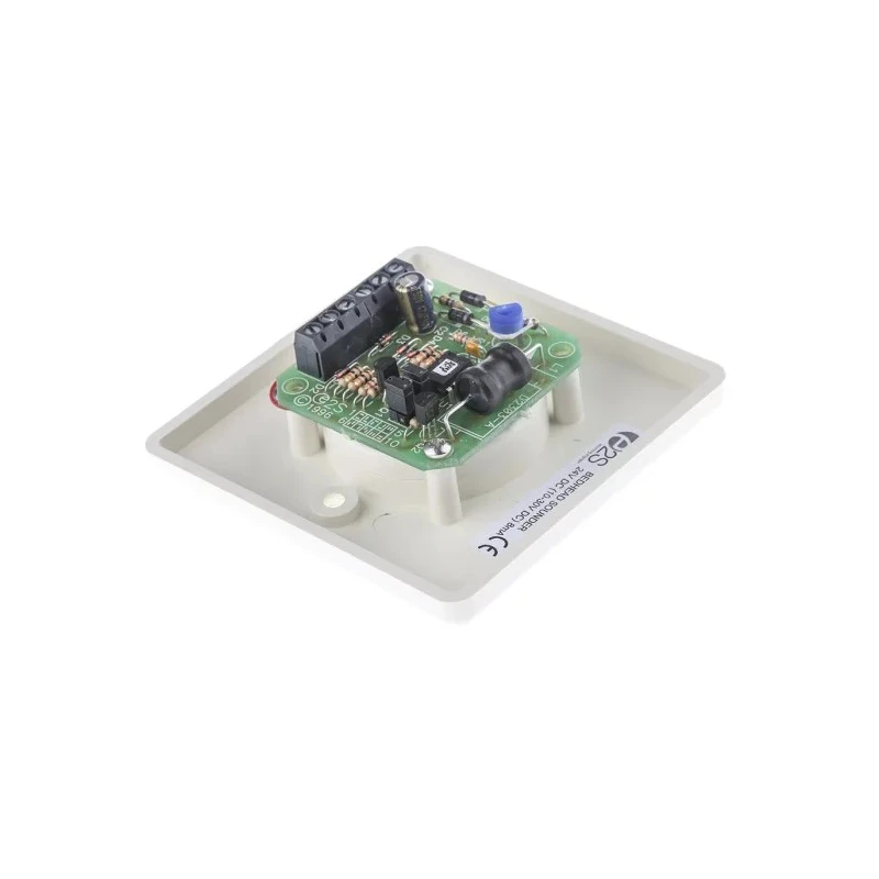 e2s Bedhead Series Electronic Sounder Wall Mount White ABS Housing 24V DC 8-Tone 90 dB IP32 IP32