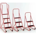 RS PRO 3 Tread Rubber and Steel Steps Ladder with 0.75m Platform Height, Red, Model 251-980