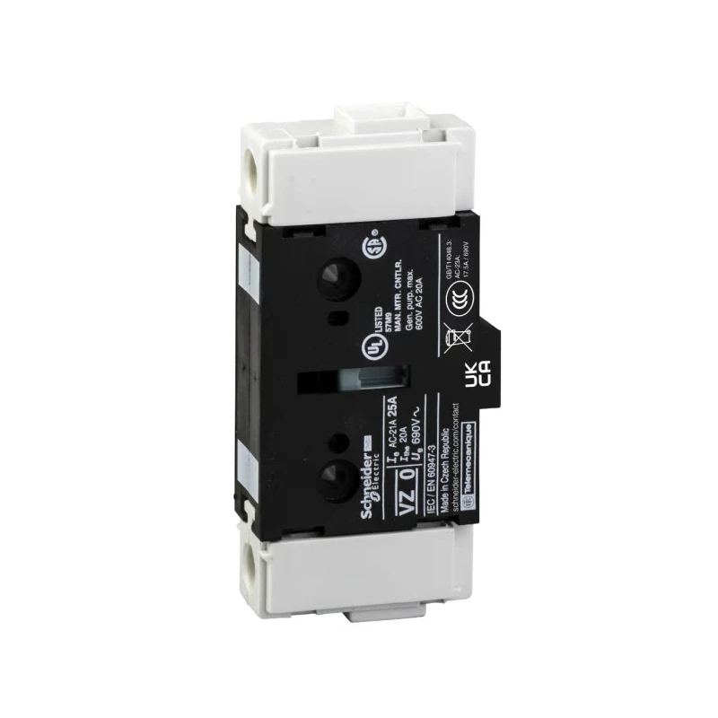 Schneider Electric Auxiliary Contact, 1 Contact, 2 NO, Side Mount, 10 A, 690V AC VZ02